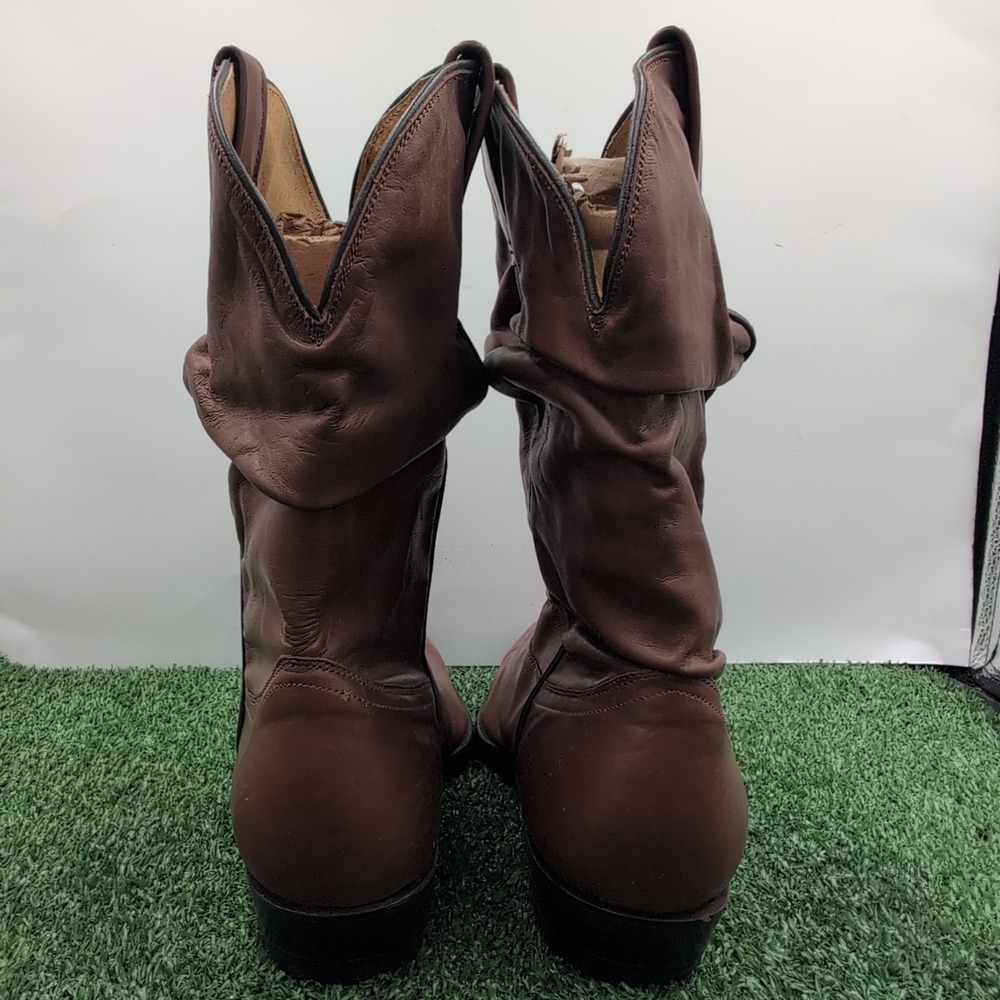 VTG Mezcalero Slouch Style Brown Boots Men's 9.5 - 27 1/2 EE Leather Mexican New - Picture 9 of 14